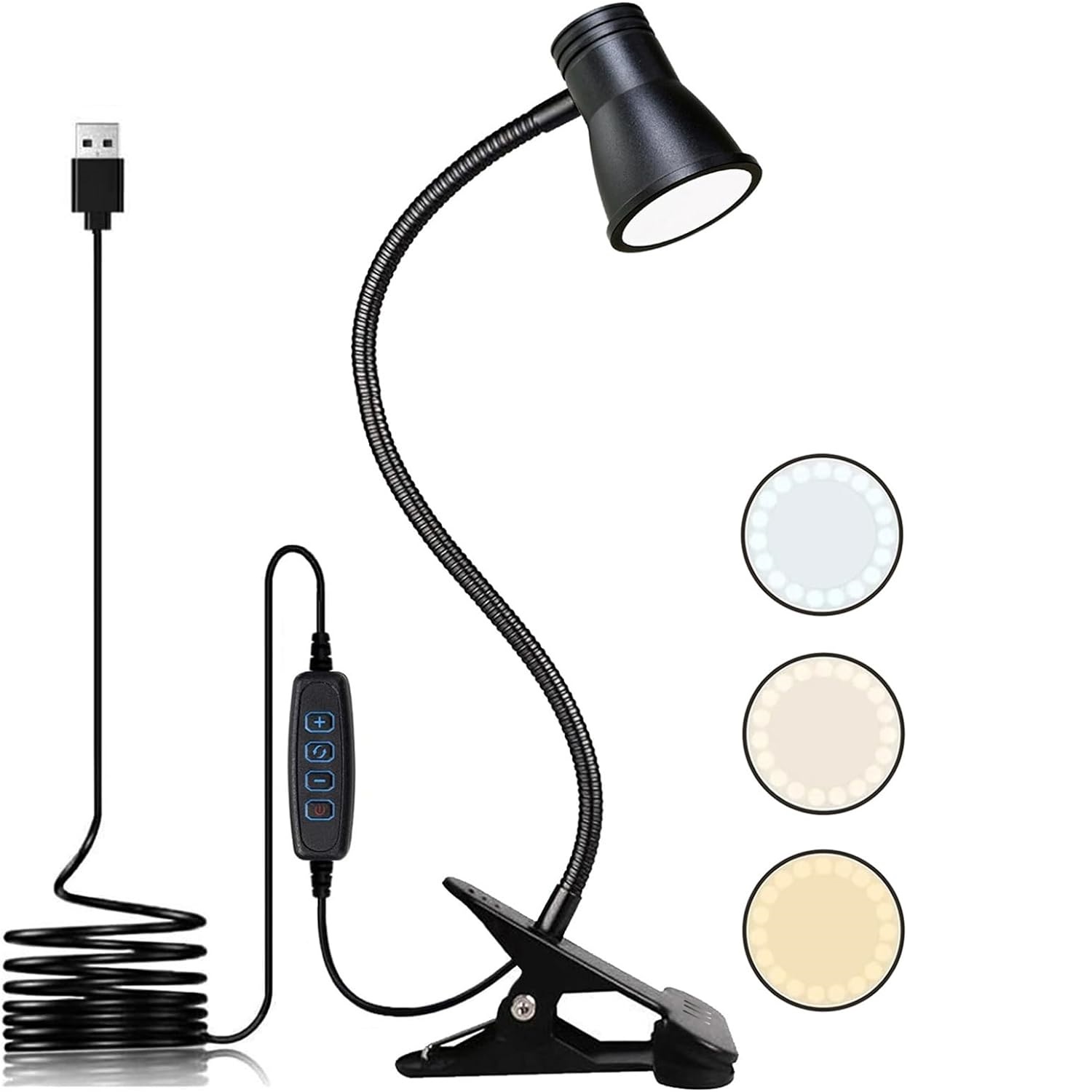ledet-skrivebordslampe klips leselampe justerbar lysstyrke boklampe rom boklampe studie leselampe fleksibel lesenattlampe: misligholde tittel