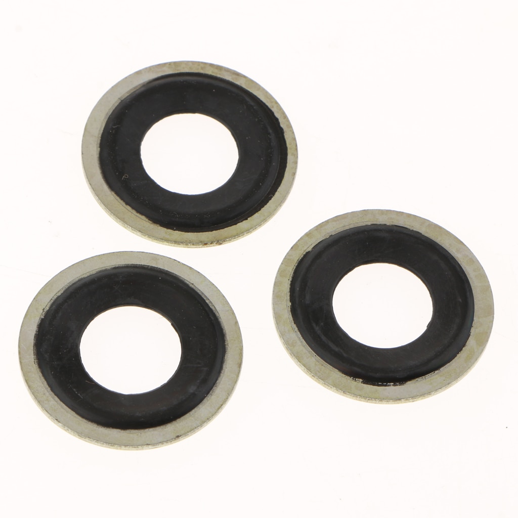 50 stück 14mm Metall Öl Ablauf Stecker Zerquetschen Waschmaschine Dichtungen Für GM Chevrolet Dorman M14 (Schwarz & Gelb)
