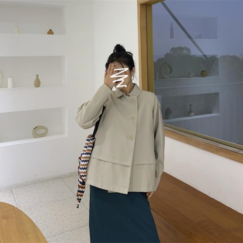 Alien Kitty Spring Short Trench Coat Female Windbreaker Women Autumn Casual Trench Office Lady Coats Outwear