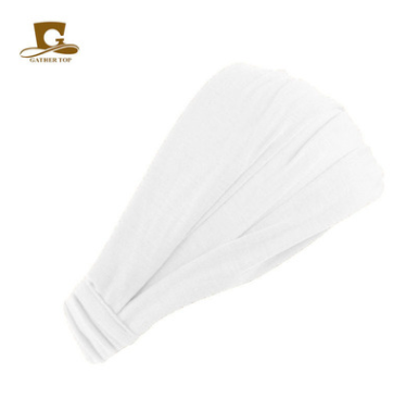 Diadema de algodón para mujer, turbante, bandas elásticas para el cabello de Color sólido, diadema para Yoga, diadema para el cabello de maquillaje, Bandana 2 en 1, accesorios para el cabello: Plata