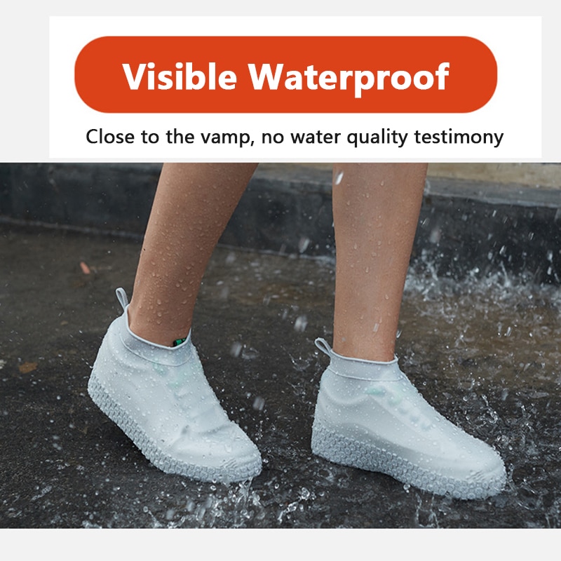 Waterproof Shoe Cover Boots Thick Silicone Material Unisex Shoes Protectors Rain Boots For Indoor Outdoor Rainy Days Reusable