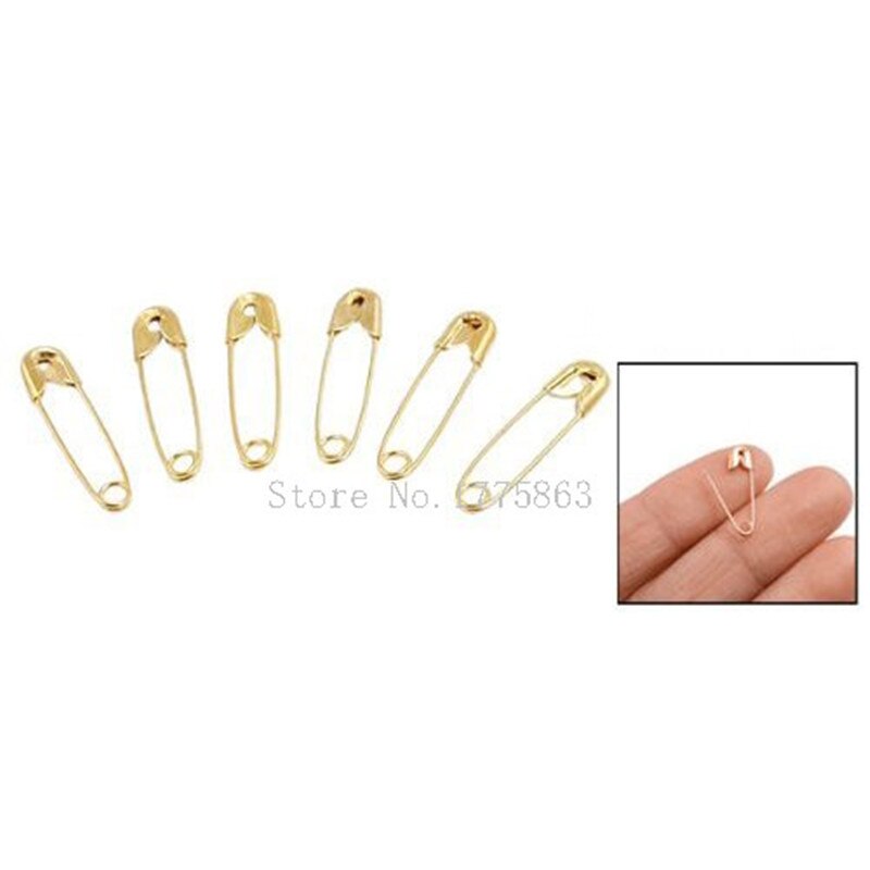 100 stks Kleine Tiny Gold Metalen Staal Mini Veiligheidsspelden 2 cm 20mm AA7681