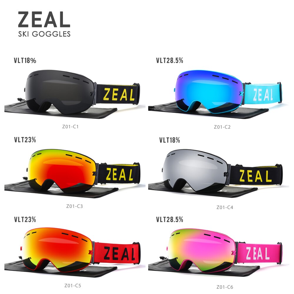 ZEAL ski goggles double layers UV400 anti-fog big ski mask glasses skiing snow men women snowboard goggles Z01