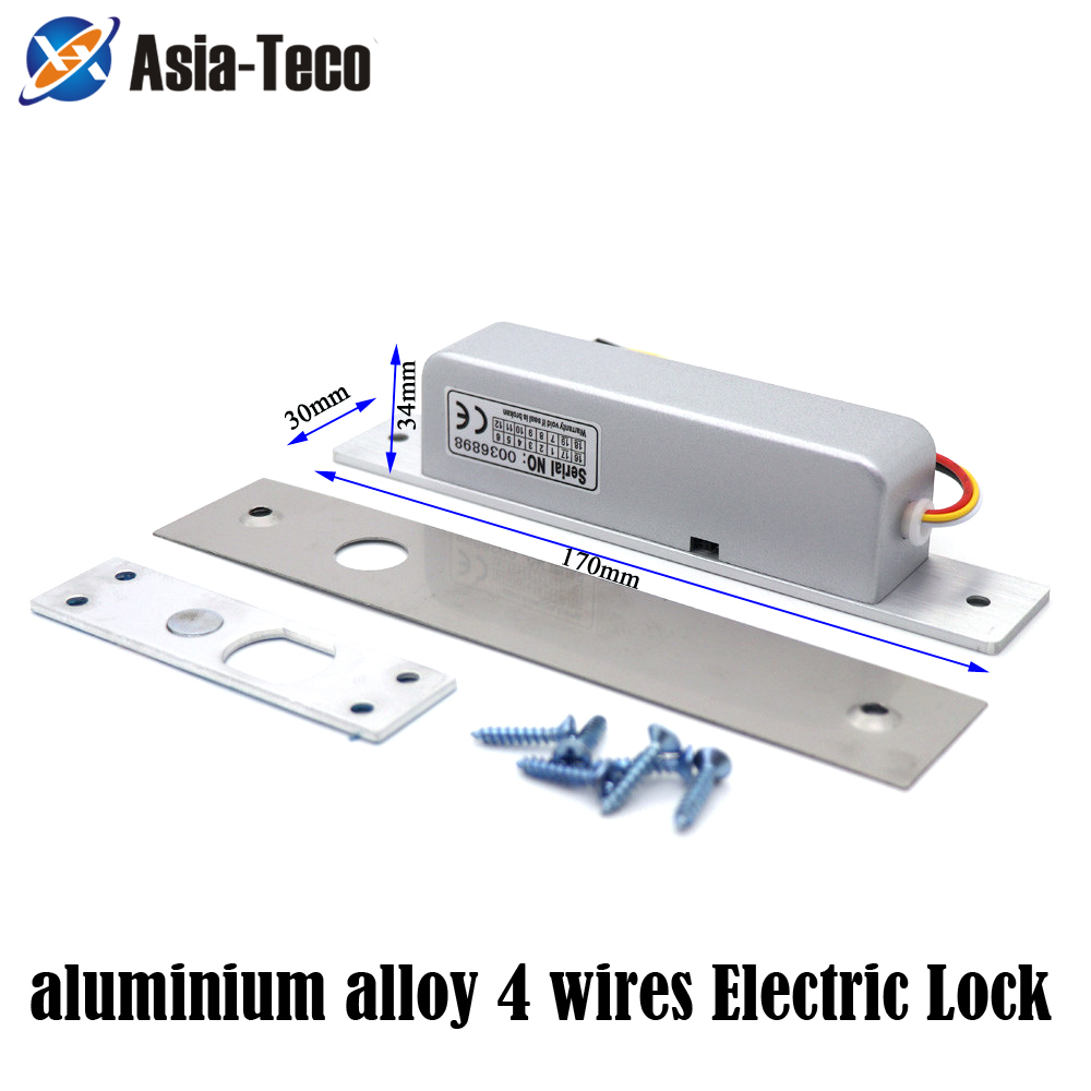 Aluminium Alloy Electric Lock Magnetic Time delay Lock DC 12V Fail Safe Bolt Mortise Door Lock NC Electronic Smart Door Lock