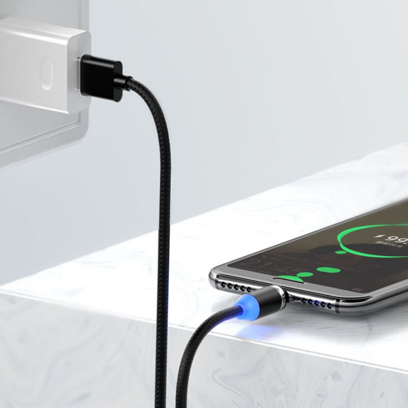 Rundt magnetisk adapterkabel til samsung galaxy  s20 s10 s9 s8 s7 s6 plus ultra note 10 9 8 5 lite micro usb type c opladerstik