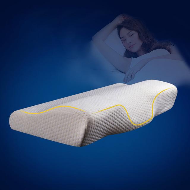 Memory Foam Beddengoed Kussen Nek Bescherming Trage Rebound Memory Foam Vlinder Vormige Kussen Gezondheid Cervicale Nek Grootte In 50*30Cm: 50 x 30 x 10 cm