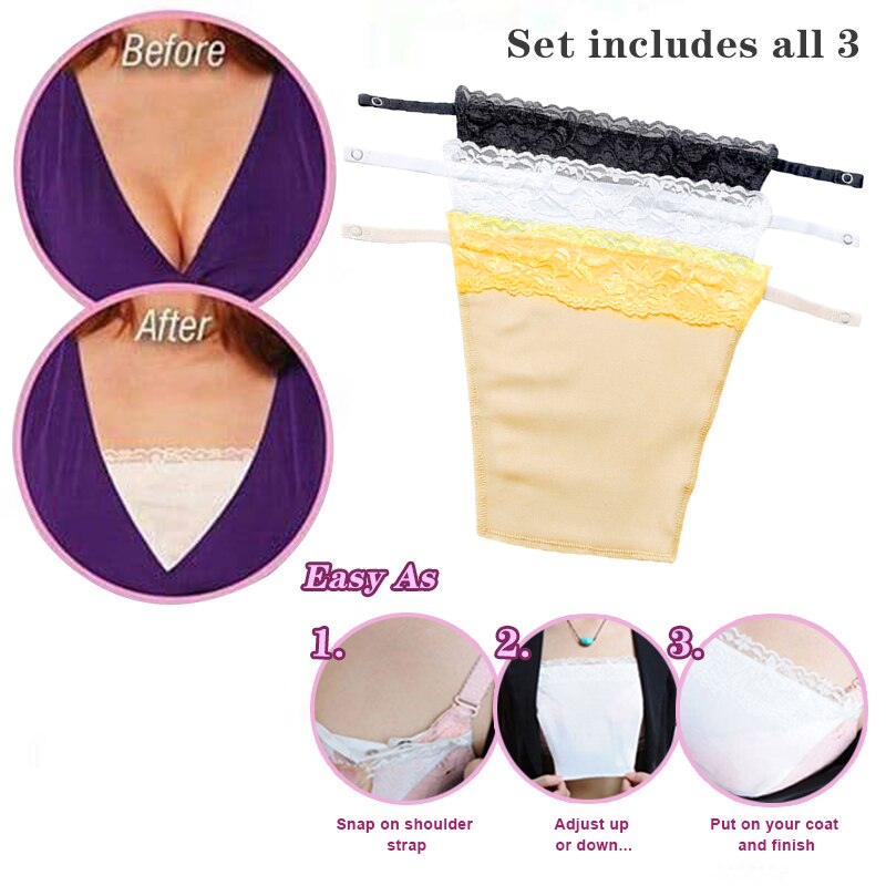 3pcs Anti Peep Invisible Bra Small Lace Breathable Women Underwear Breast Coverage -MX8