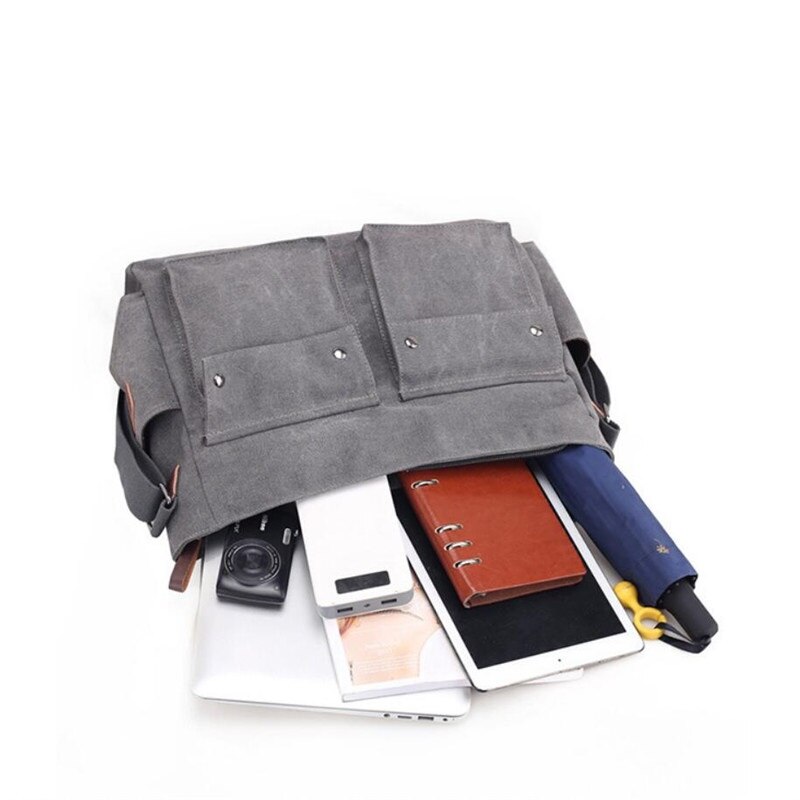 YOOFISH Women's bag canvas bag large capacity single-shoulder computer bag crossbody bag black/gray/coffee XZ-075.