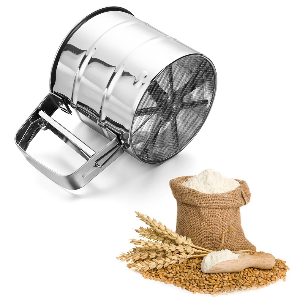 1 ud. De acero inoxidable, tazas de tamiz de harina, tamiz de harina, herramientas de pastelería para hornear, colador para café, glaseado, azúcar en polvo