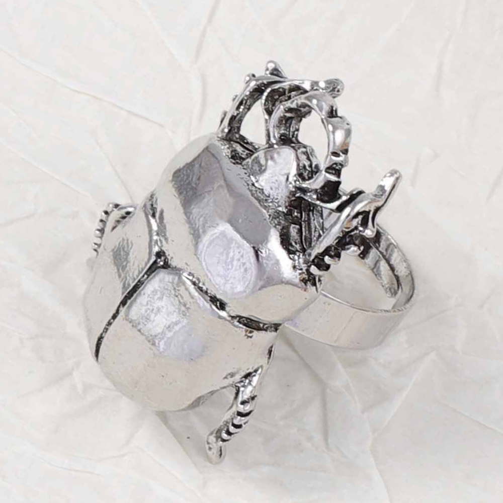 Bague d'ouverture d'insecte rétro, Animal coccinelle cigale Punk, anneau réglable ouvrable pour femmes, nouvelle tendance, bijoux, accessoires: Rouge