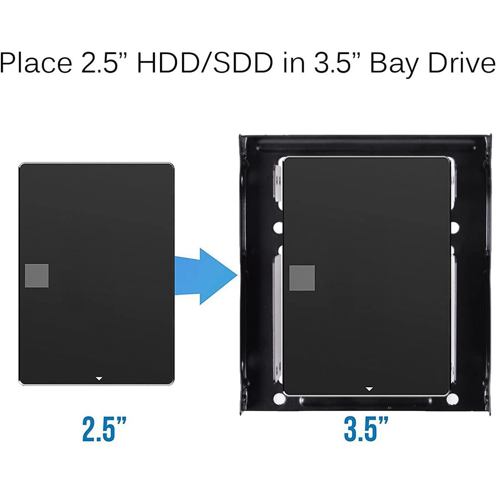 SSD Mounting Bracket Adapter 2.5 to 3.5 inch SSD Mounting Kit with SATA Cable and SATA Power Cable