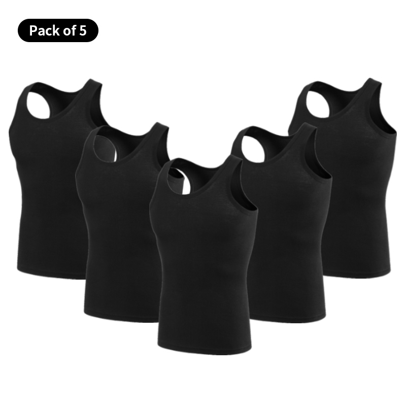 1/3/5 Piece Men's Cotton Sports Skinny Vest Teenagers Leisure Joker Sleeveless T Men's Fitness Training Simple Top: XL / SKY BLUE