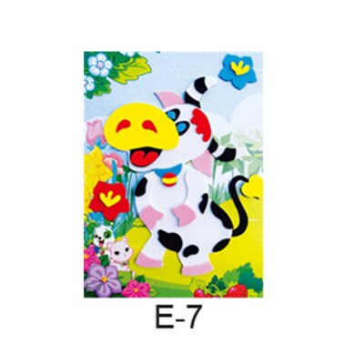 DIY Cartoon Animal 3D EVA Foam Sticker 20 designs Puzzle Series Early Learning Education Toys for Children: Yellow