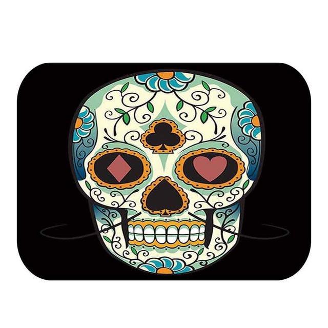 Tapis de bain en flanelle avec tête de mort, décoration d'intérieur, paillasson antidérapant, tapis de bain: 8