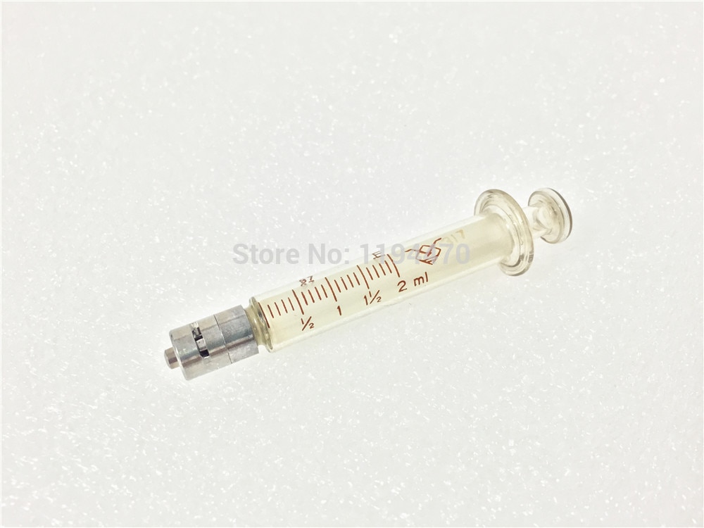 4 stks/partij 2 ml 2cc Glas Spuit Luer Lock Head Herbruikbare Glas Injector Lab Glaswerk