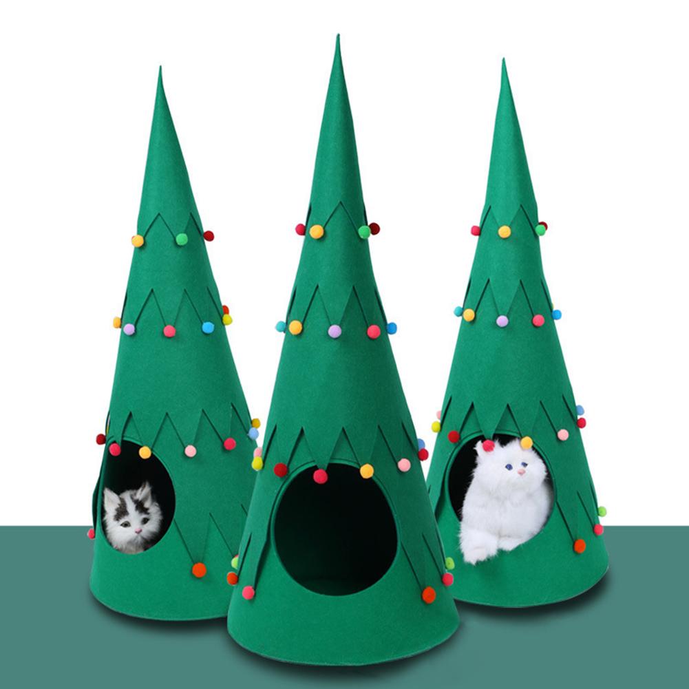 Huisdier Kat Hond Huis Kerstboom Vorm Kat Nest Warm Slapen Bed Huisdier Teepee Voor Home Decor