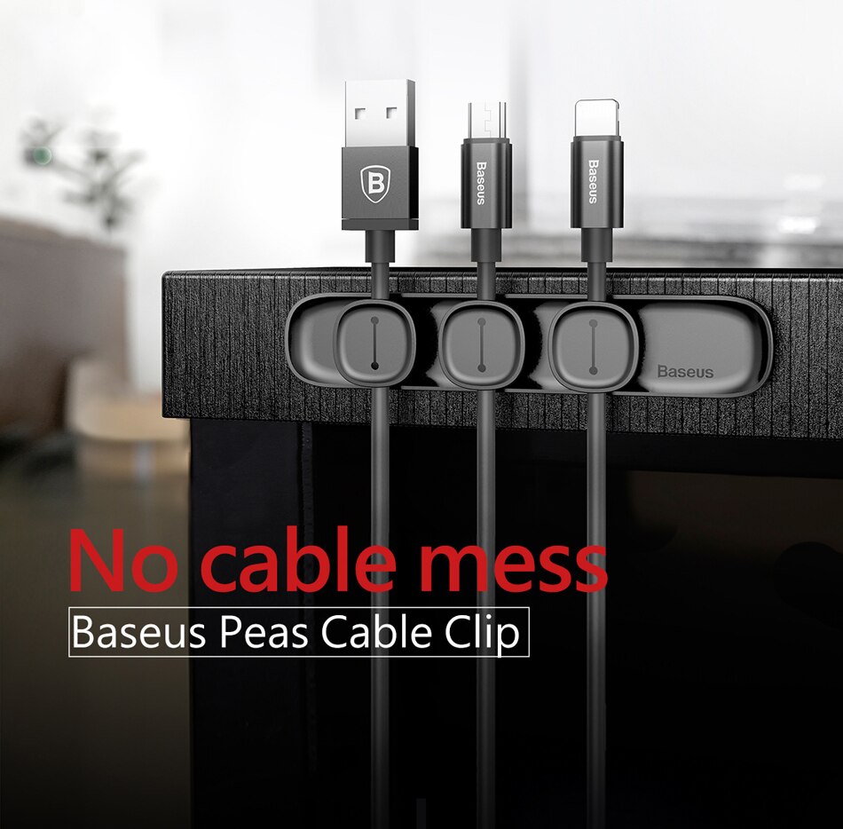 Baseus Magnetische Kabel Clip Usb Kabelhaspel Organisator Klem Desktop Workstation Wire Cord Protector Management Kabel Houder