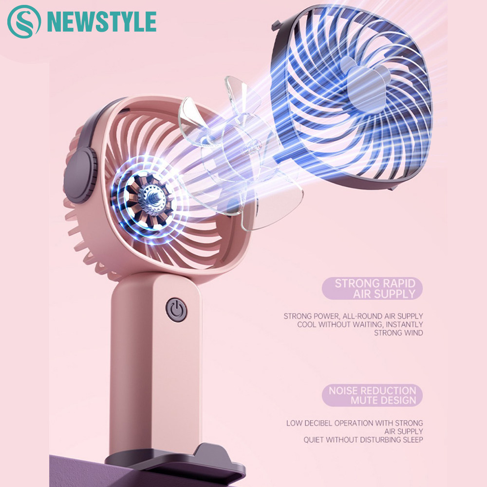Mini ventilador portátil de mano, ventilador eléctrico silencioso con carga USB ajustable de 3 velocidades y soporte para teléfono, ventiladores de alta velocidad para exteriores