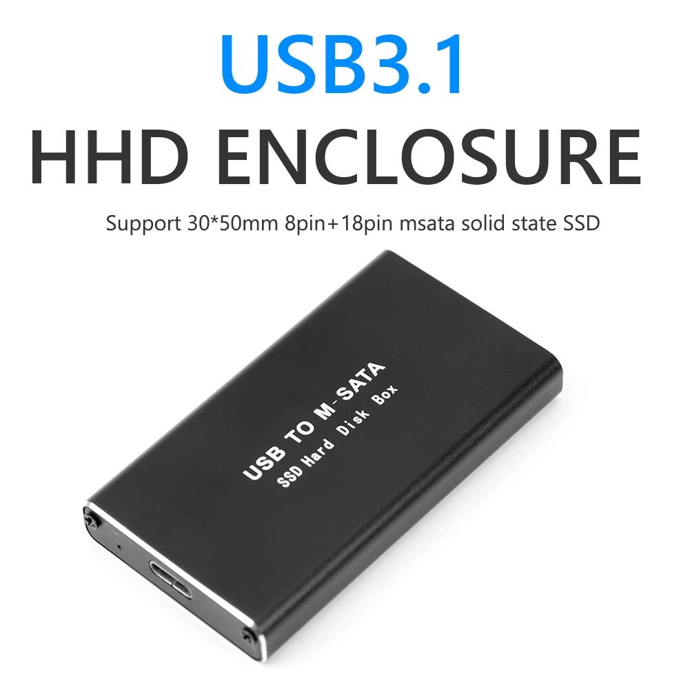 mSATA to USB 3.0 SSD Case Enclosure Mini SATA USB Adapter External Solid State Disk Box for PC Laptop 30x50 mSATA HD Hard Disk