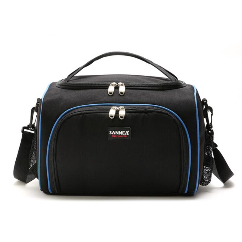 13L Insulated Ice Box Simple and Stylish Thermo Cooler Bags Thermal Ice Box for Kids Food bag Picnic Bag Handbag Cooler: Black blue