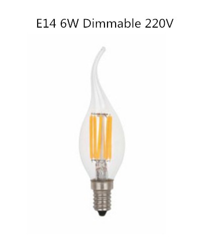 LED Energy Saving E14 E27 E12 2W 4W 6W Candle Bulb AC 220V 110V Dimmable C35 C35L LED Filament Light Bulb 360 Degree Lamp