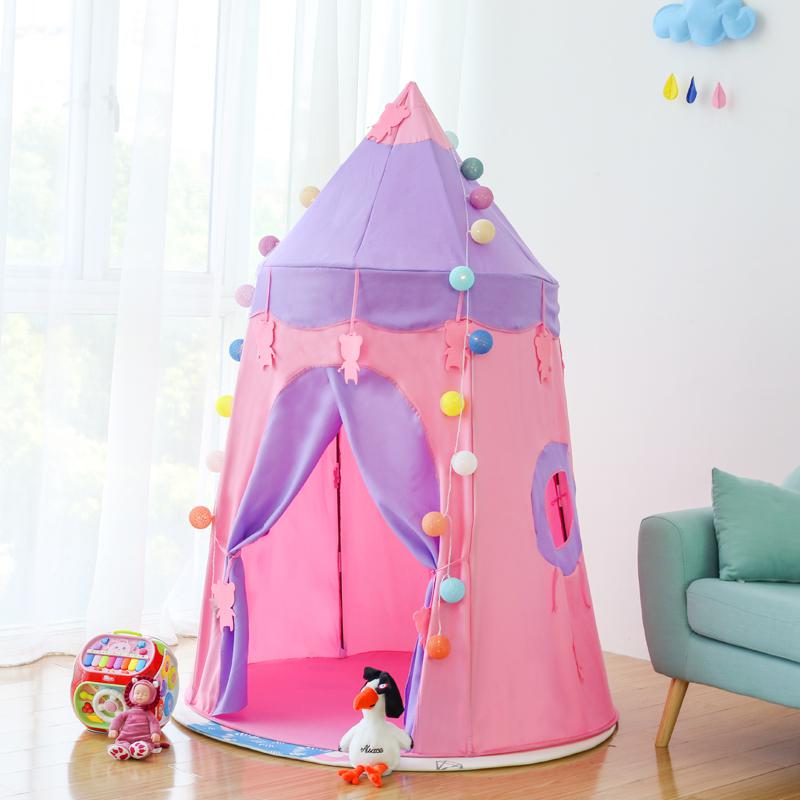Akitoo tenda dei bambini coperta casa del gioco della ragazza del ragazzo giocattolo casa telecamera della principessa del bambino castello bambino a casa yurta regali: Colore rosa