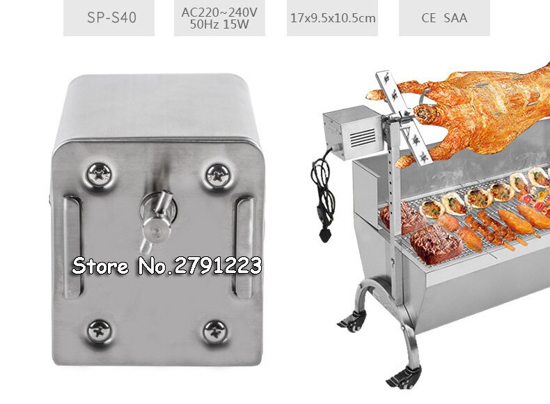 15w 70 kg gris lamm get kyckling kol grill utomhus utomhus stekpanna rotisseries matlagning elmotor rostfritt stål