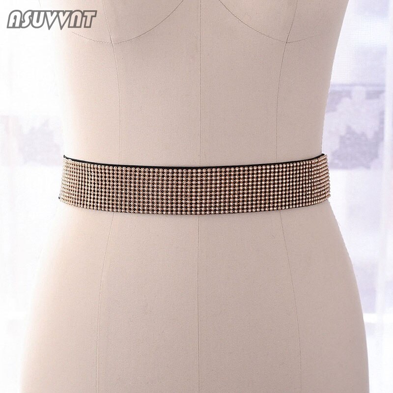 Mode Vrouwen Riemen Voor Bruid Trouwjurk Strass Skinny Stretch Elastische Tailleband Jurk Taille Riem Voor Lady Party