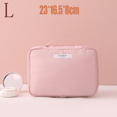 Kosmetolog sminkeveske reise kosmetikkveske rask sminkeveske veske toalettmappe arrangør rosa sminkeveske vanntett veske: Rosa