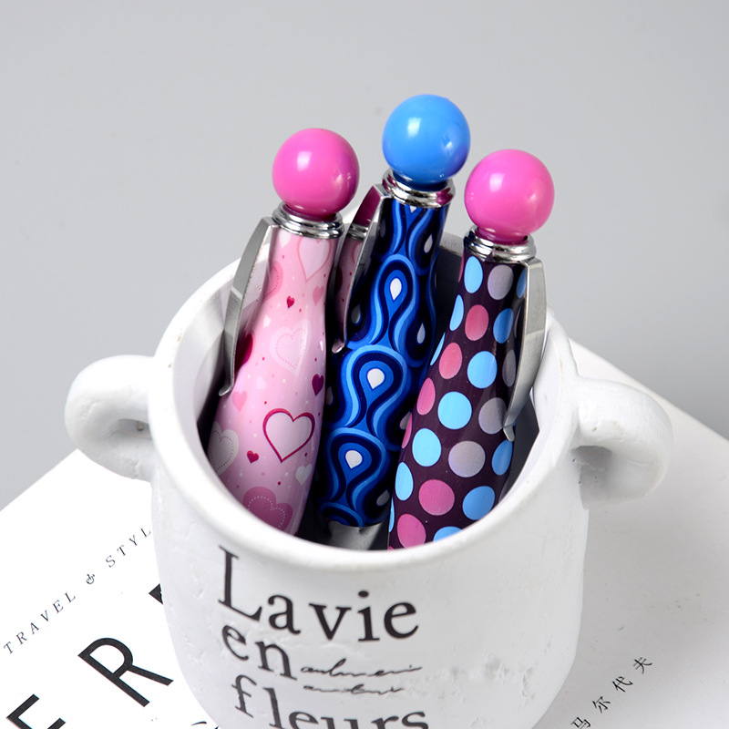 Coloffice 2PCS/Lot Cute Short Fat Shape Ballpoint Pen Blue 0.5mm Ball Point Pens Student Stationery School Office Supply