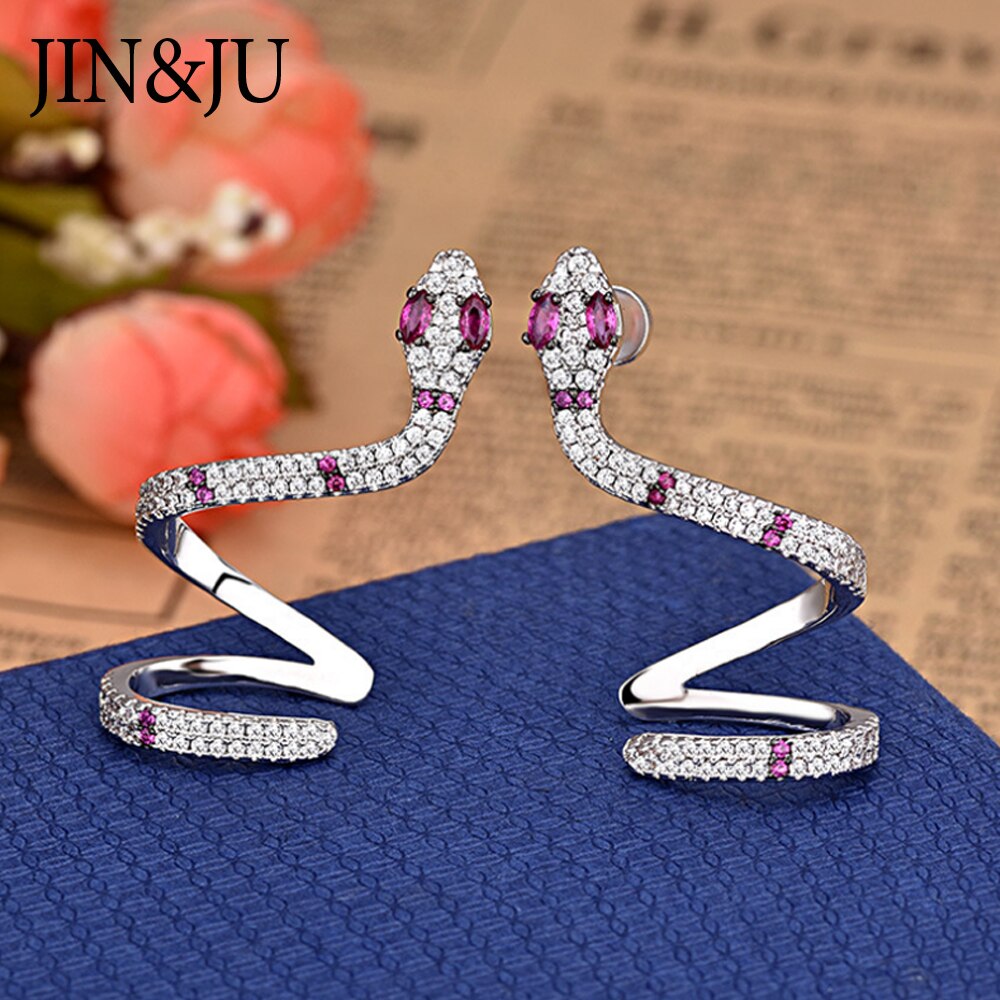 JIN &Ampere; JU Lässig Schlange Zucht Ohrringe Für Frauen Cерьги гвоздики Ohrring Trend Schmuck Cережки необычные Ohrringe