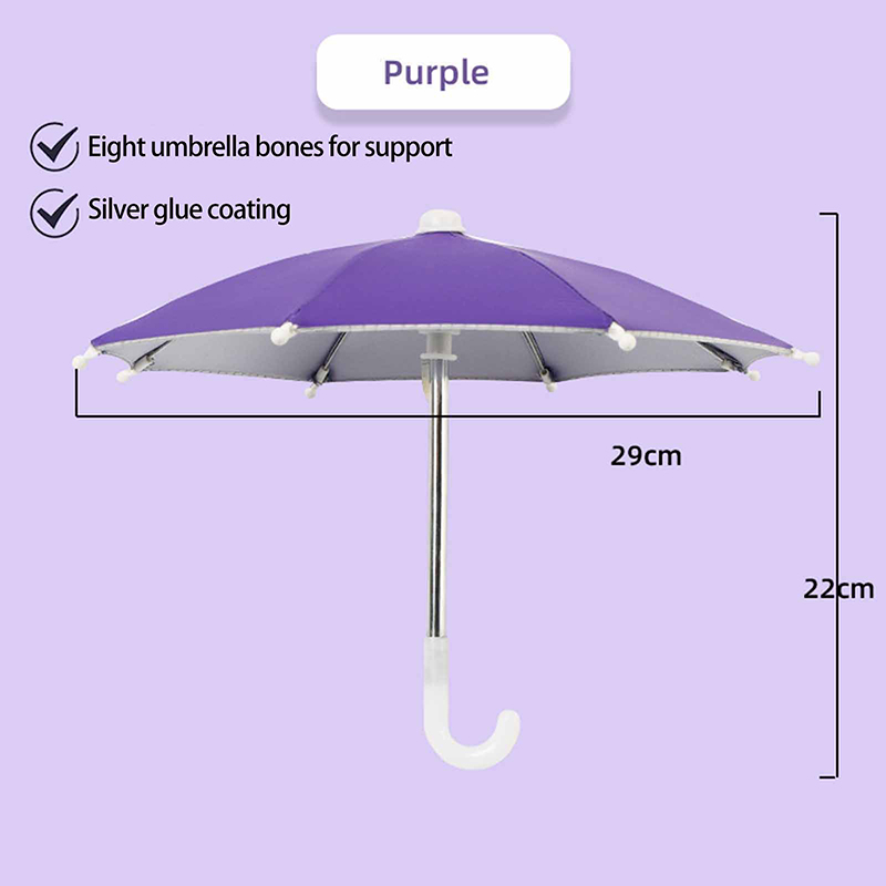 Universal Portable Mini Phone Umbrella Stand Outdoor Riding Waterproof Sunshade Mobile Phones Umbrella Bracket Holder: Pink