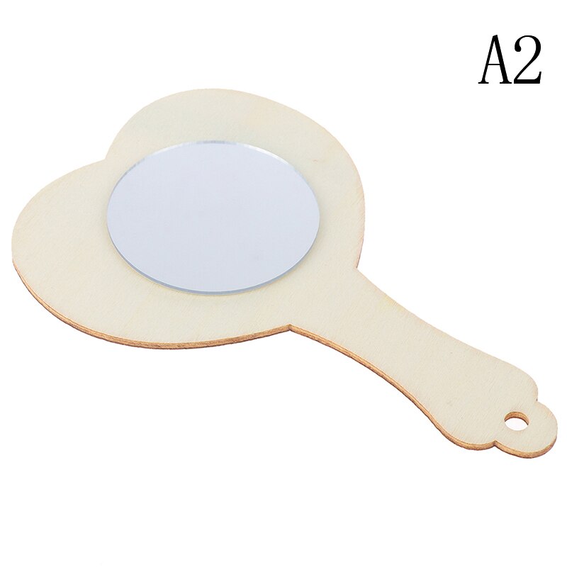 3 Styles 1pc bricolage blanc bois moule miroir peinture à la main artisanat enfants jouets bibelot matériel: A2