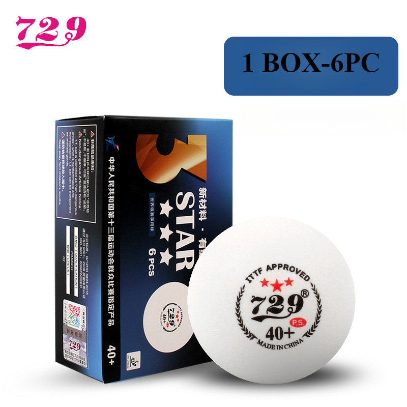 6/12pc 729 3 stjärnor pingisbollar 40+  abs-material slitstarkt bordtennis med sömmar wtt-tävling godkänt av ittf: Orange