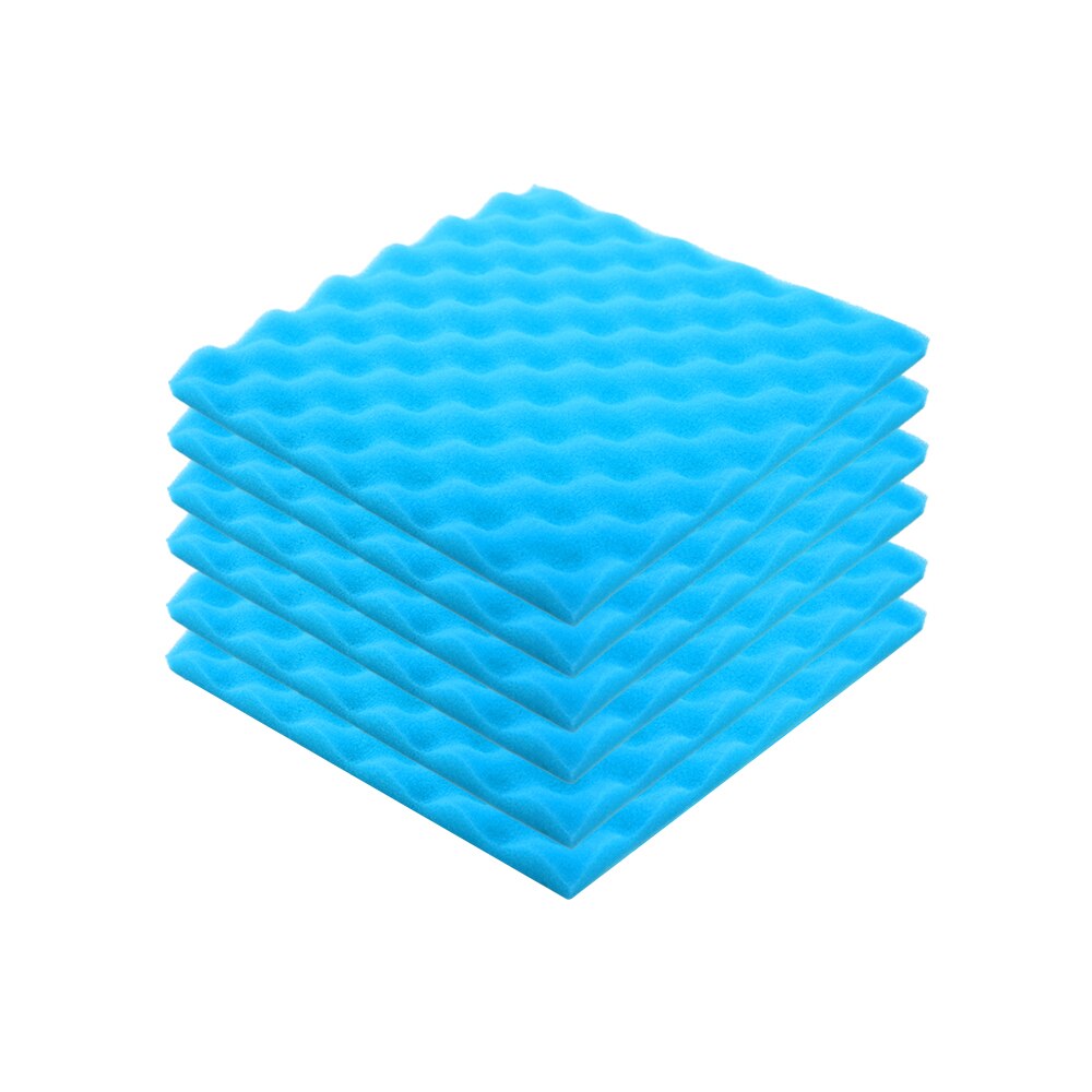 6pcs Recording Studio Soundproof Foam Video Room Sound Noise Insulation Sponge Wall Deadening for Ktv Home theater 30*30cm: 6pcs Blue