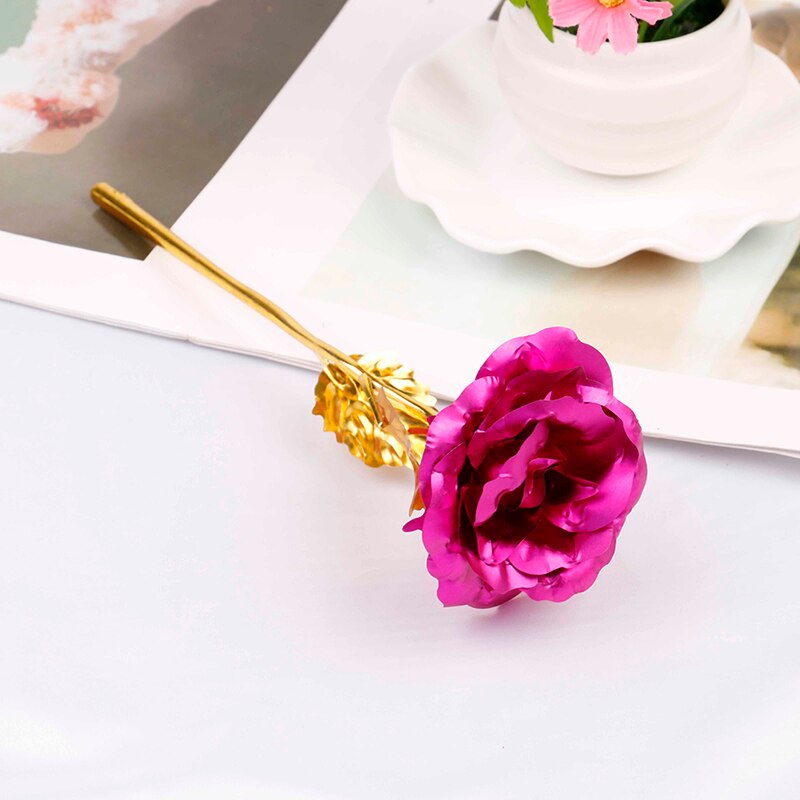 24k folie forgyldt rose guld rose bryllupsdekoration blomst valentinsdag elskers rose kunstig guld / lilla / rød / blå / rose: Rose