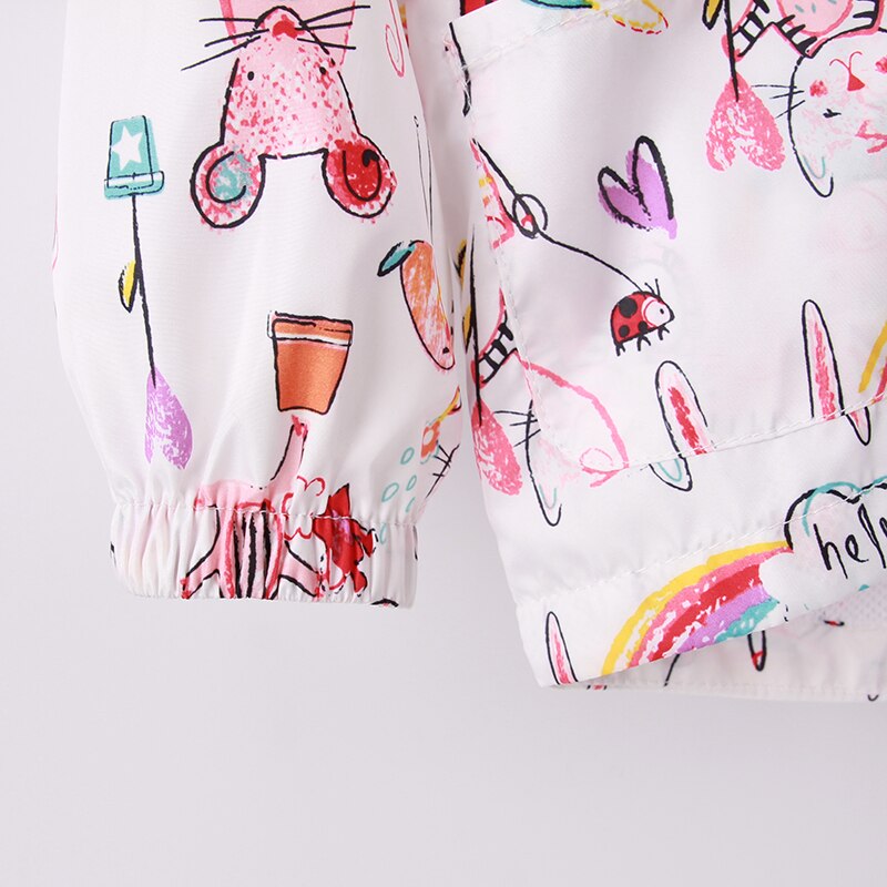 Kinderen Meisjes Lente Baby Meisje Jassen Cartoon Kat Muis Graffiti Jas Jas Capuchon Windjack Voor Meisjes Kinderen Bovenkleding