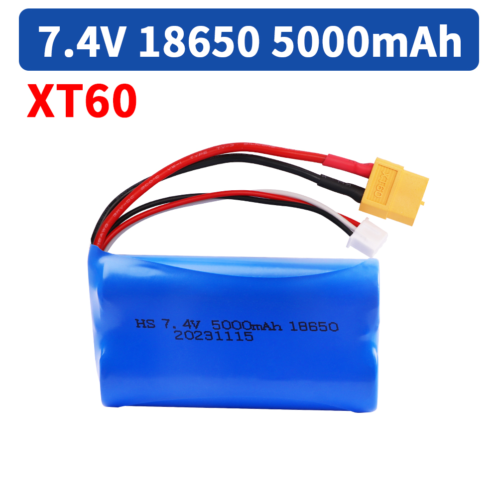 Batería Para Henglong 3818 3819 3838 3839 3889 3898 3899 3908 3918 3938 3939 1/16 7,4 5000 tanque RC V mAh batería de iones de litio con enchufe XT60: Verde