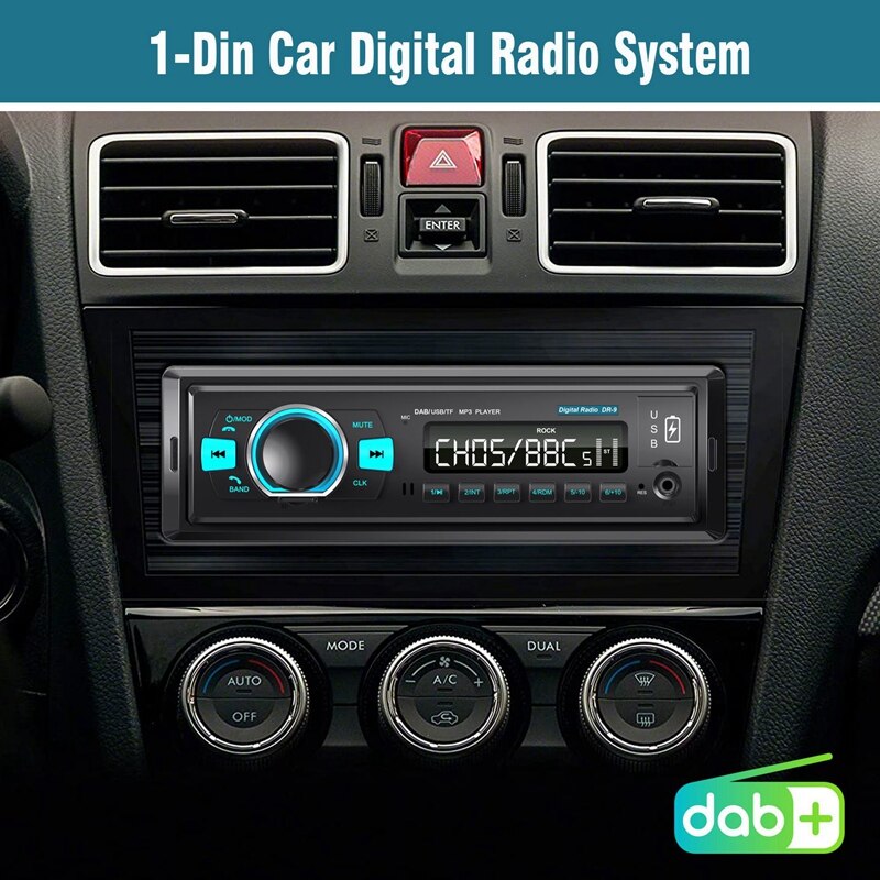 1 din bilstereo radio dab/dab+/fm mottaker bil digital radio  bt4.2 u- disk tf crad  mp3 spiller dual usb port dab radio: Default Title