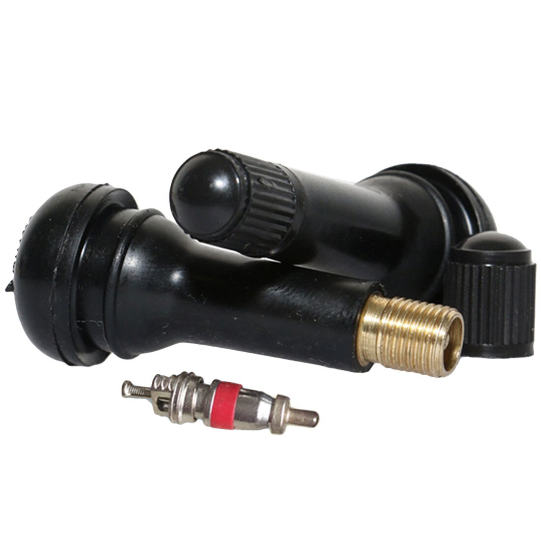 10Pcs TR414 Core Vacuum Tire Nozzle Car Black Rubber Alloy