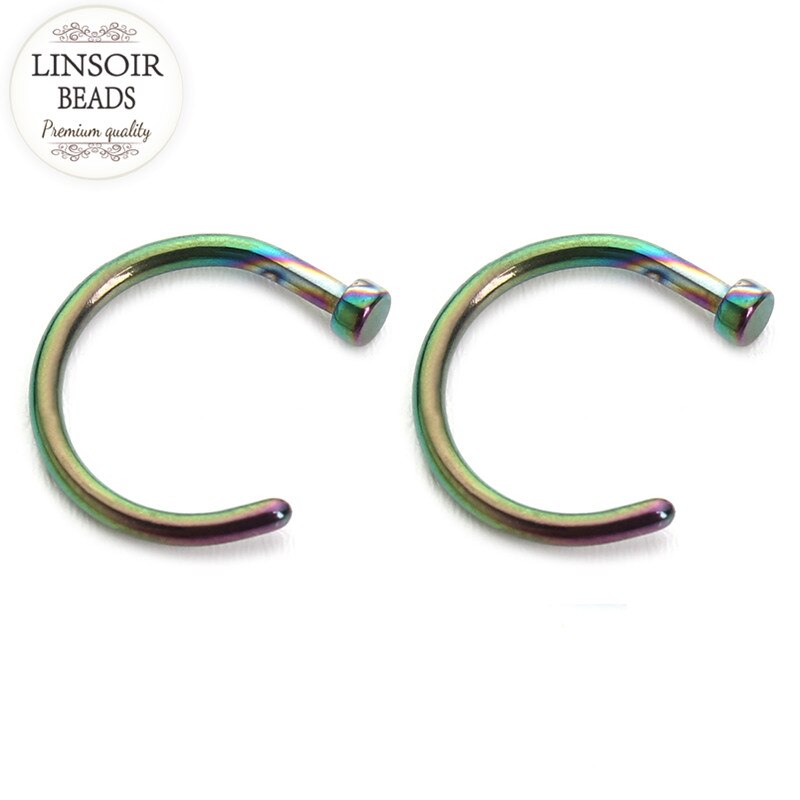 LINOSIR 10 stücke Medizinische Titan Gefälschte Nase Ringe Für Frauen Punk Septum Clicker Körper durchbohren Schmuck Faux Nariz Percing Nez f3778: bunt