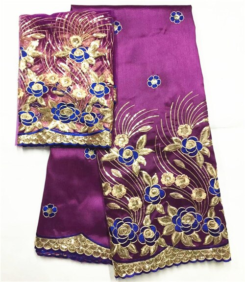 Wrapper George fabric nigerian lace fabrics silk fabric royal blue George Lace Fabric With Sequin tule lace: LX1500610G8