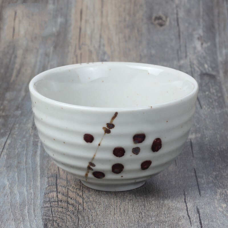 Bol en céramique japonais et coréen de 4.5 pouces, riz à motif d'anneau, bol Matcha japonais, bol à Dessert, bol à soupe, bol Ramen: Proud snow red plum