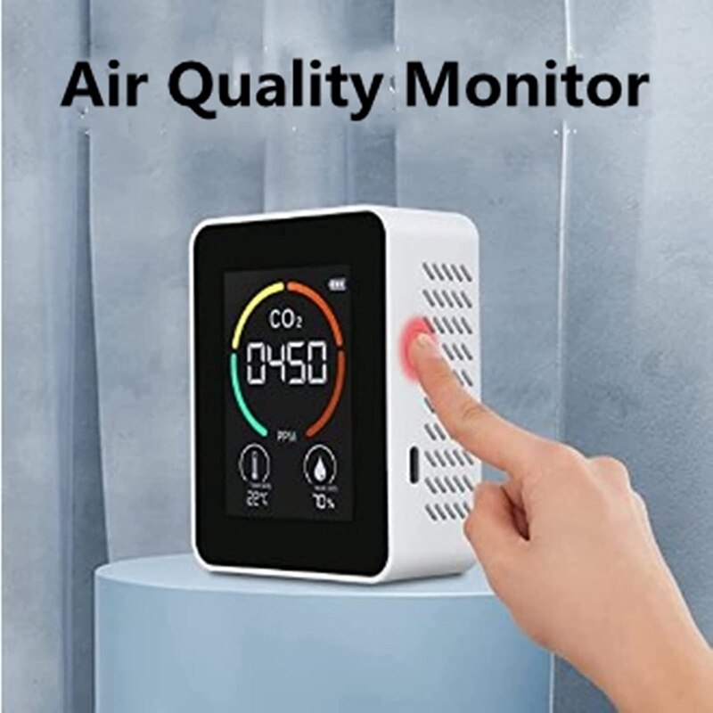 GTBL Home Air Monitor- CO2 &amp; Temp. Humidity Detector, Accurate Sensor, 400-6000 PPM,Indoor Use