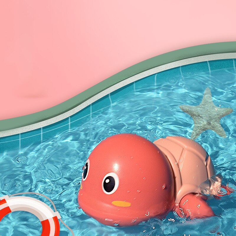 Baby Bad Spielzeug Badezimmer Dusche Baby Uhrwerk Schwimmen Kinder Spielen Wasser Niedliche Kleine Gelbe Ente Baden Badewanne Spielzeug Für Kind: red tortoise