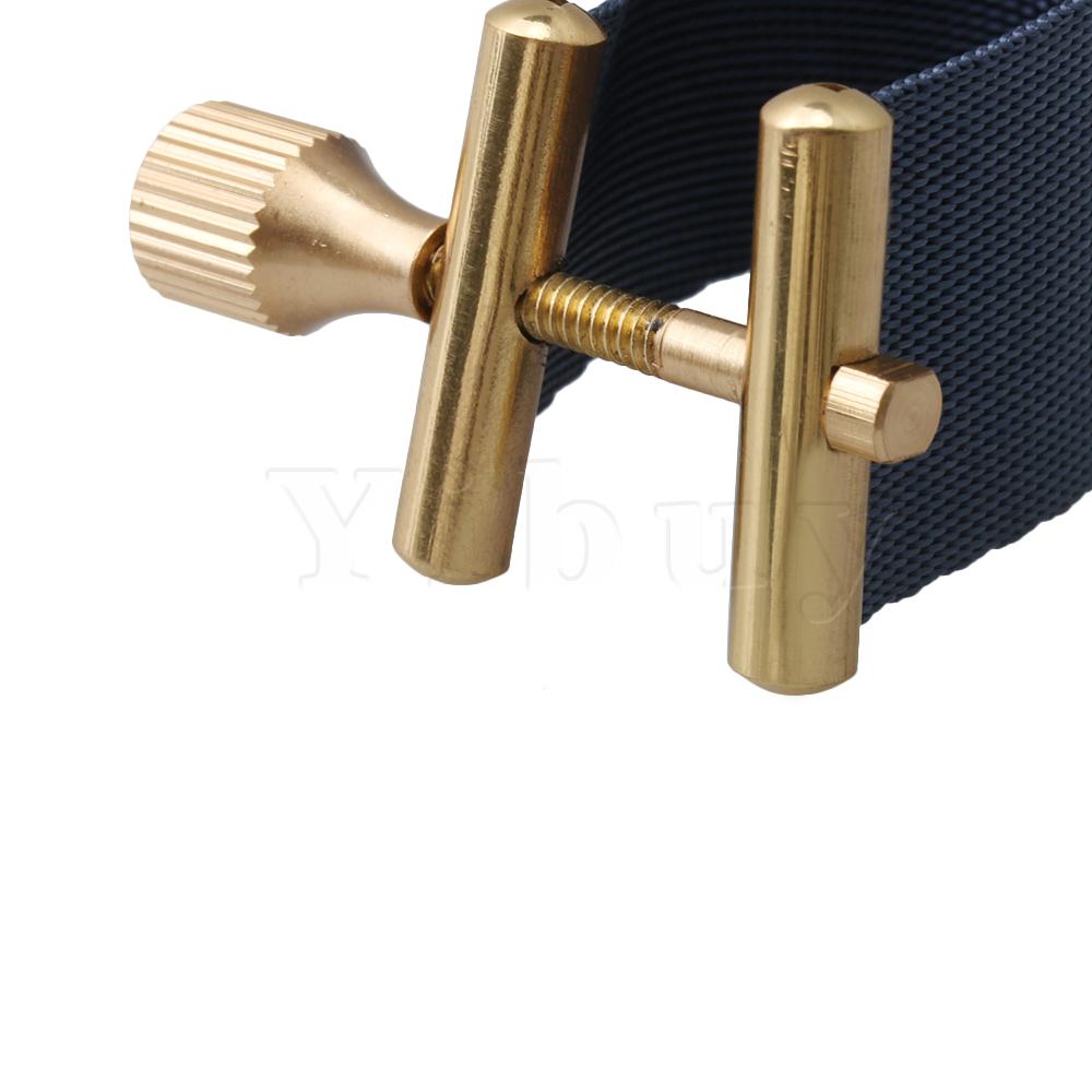 Yibuy Geweven Doek Sax Ligaturen Mondstuk Fastener voor Bariton Sax Blauw