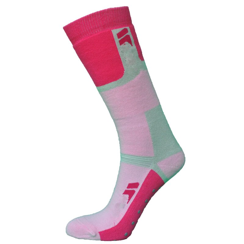 1 par anti-slip gummiförtjockning barnskidstrumpor 2 färger: Rosa / Från 33 to 36