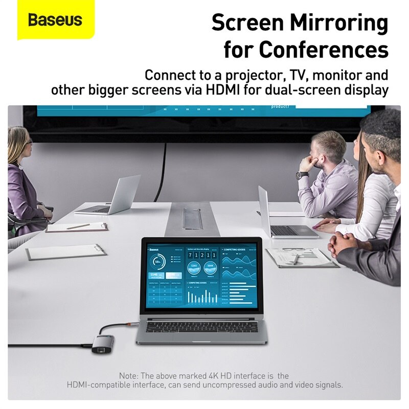 Baseus Docking Station HUB Typ C zu HDMI-kompatibel USB 3,0 Adapter 8 in 1 Dock für MacBook Pro luft USB C Splitter