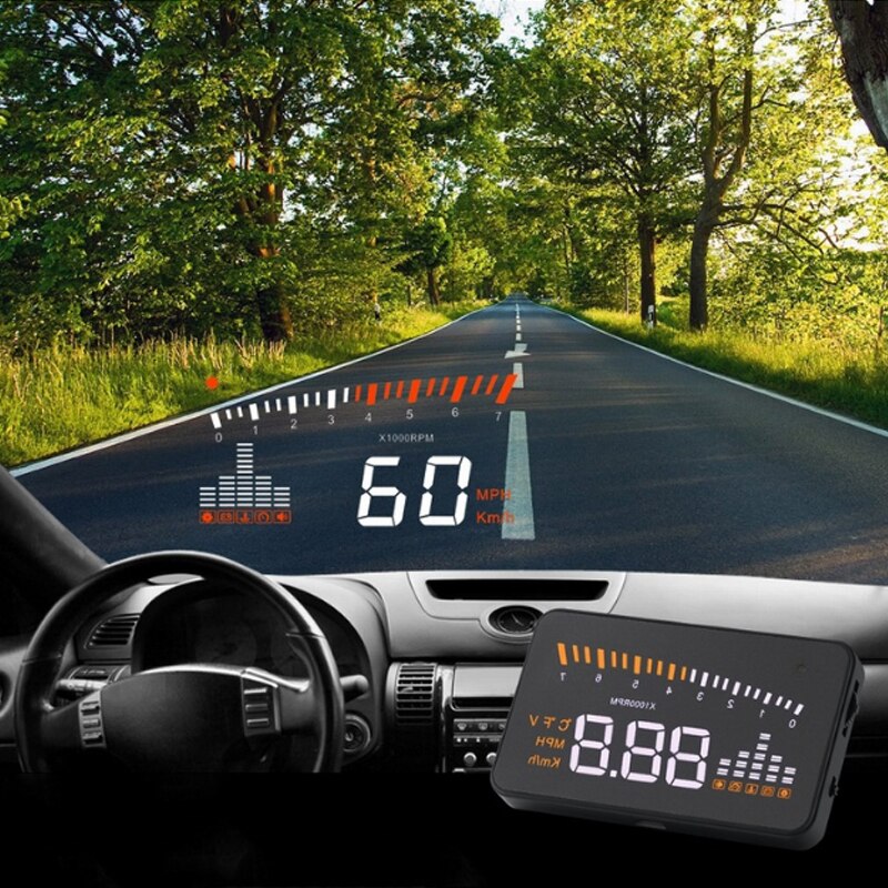 TOSPRA Hud coche Universal Head Up pantalla velocímetro temperatura proyección agua advertencia de velocidad en parabrisas para coche Hud