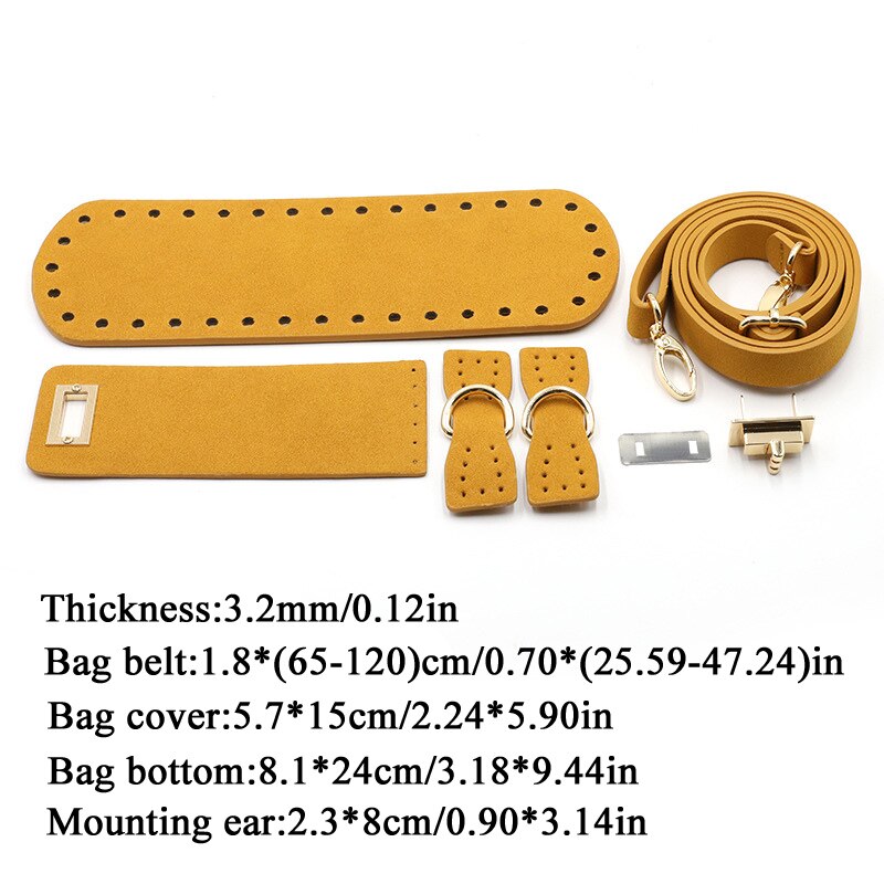 7 pçs conjunto alça de ombro artesanal bolsa conjunto saco de couro bottoms capa com acessórios de ferragem para diy bolsa